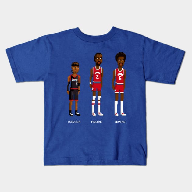 Retro 76ers Kids T-Shirt by PixelFaces